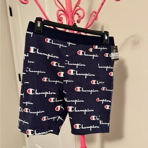 Champion Blue Bike Shorts with Elastic Waistband